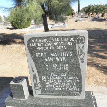 WYK Gert Matthys, van 1926-1995