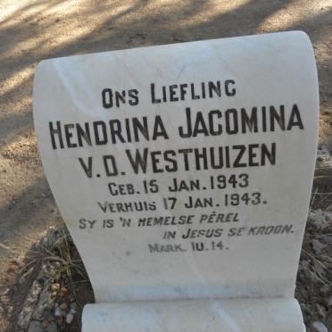 WESTHUIZEN Hendrina Jacomina, v.d. 1943-1943