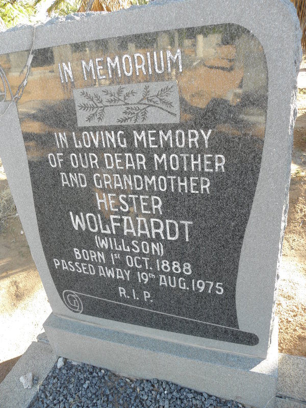 WOLFAARDT Hester nee WILLSON 1888-1975