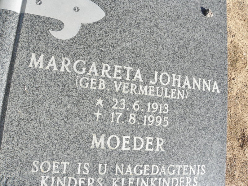? Margaretha Johanna geb VERMEULEN 1913-1995