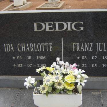 DEDIG Franz Julius 1883-1972 &amp; Ida Charlotte 1906-2001