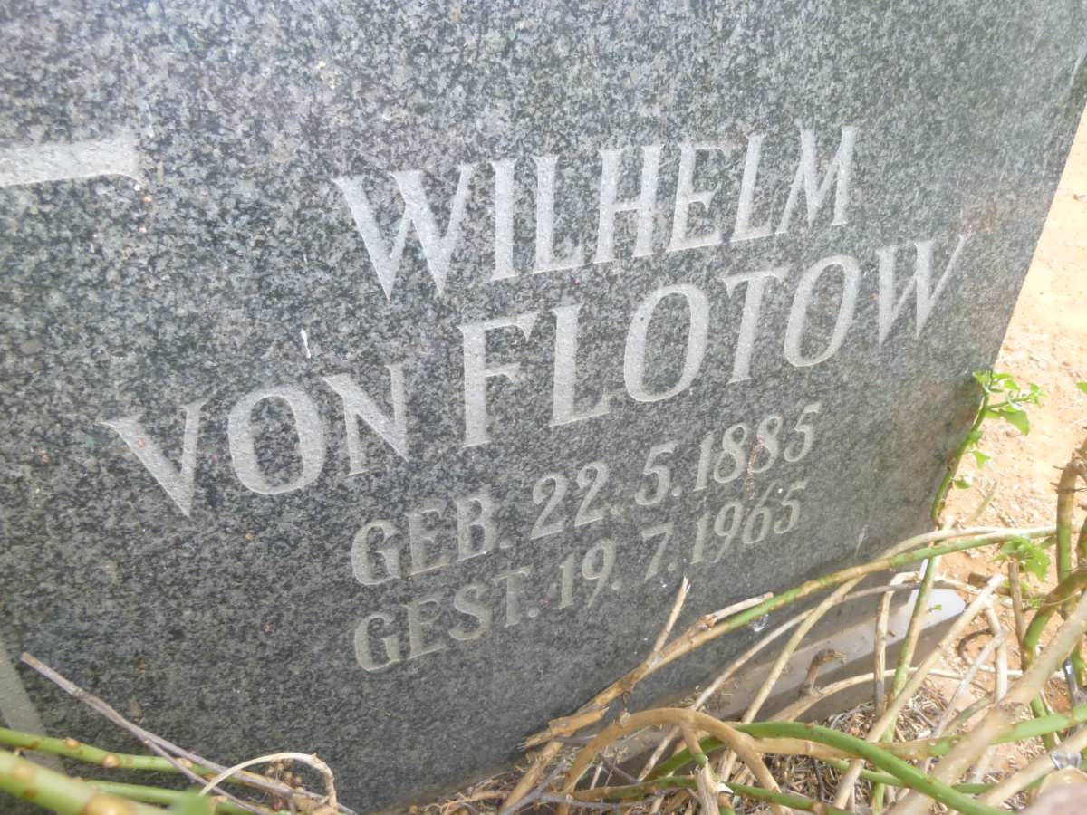FLOTOW Wilhelm, von 1885-1965