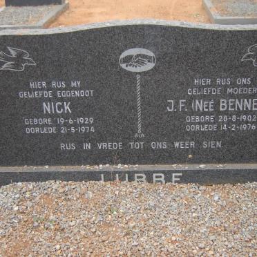 LUBBE Nick 1929-1974 &amp; J.F. BENNETT 1902-1976