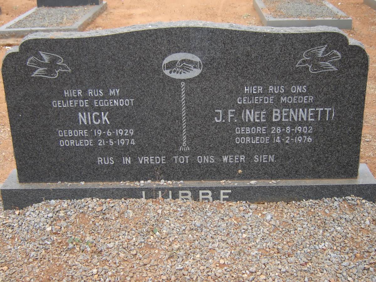 LUBBE Nick 1929-1974 &amp; J.F. BENNETT 1902-1976