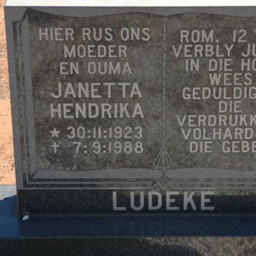 LUDEKE Janetta Hendrika 1923-1988