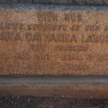 LABUSCHAGNE Sussanna Catharina nee GROBLER 1903-1943