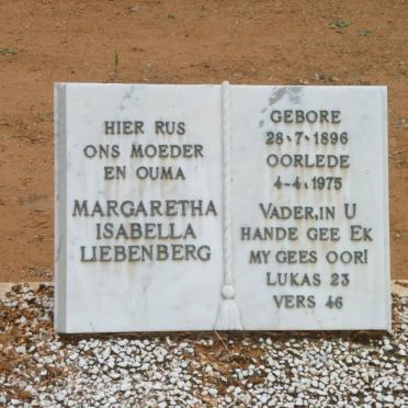 LIEBENBERG Margaretha Isabella 1896-1975