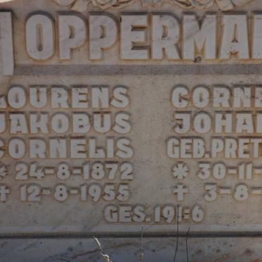 OPPERMAN Lourens Jakobus Cornelis 1872-1955 &amp; Cornelia Johanna PRETORIUS 1883-1960