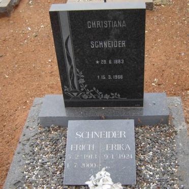 SCHNEIDER Christiana 1883-1968 :: SCHNEIDER Erich 1913-2000 :: SCHNEIDER Erika 1924-