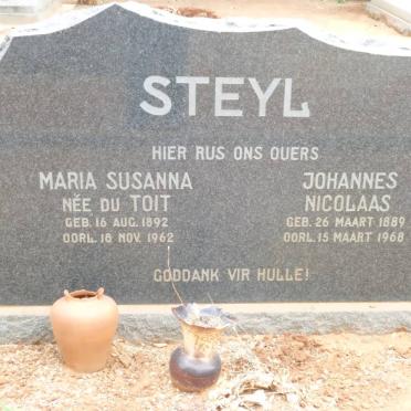 STEYL Johannes Nicolaas 1889-1968 &amp; Maria Susanna DU TOIT 1892-1962