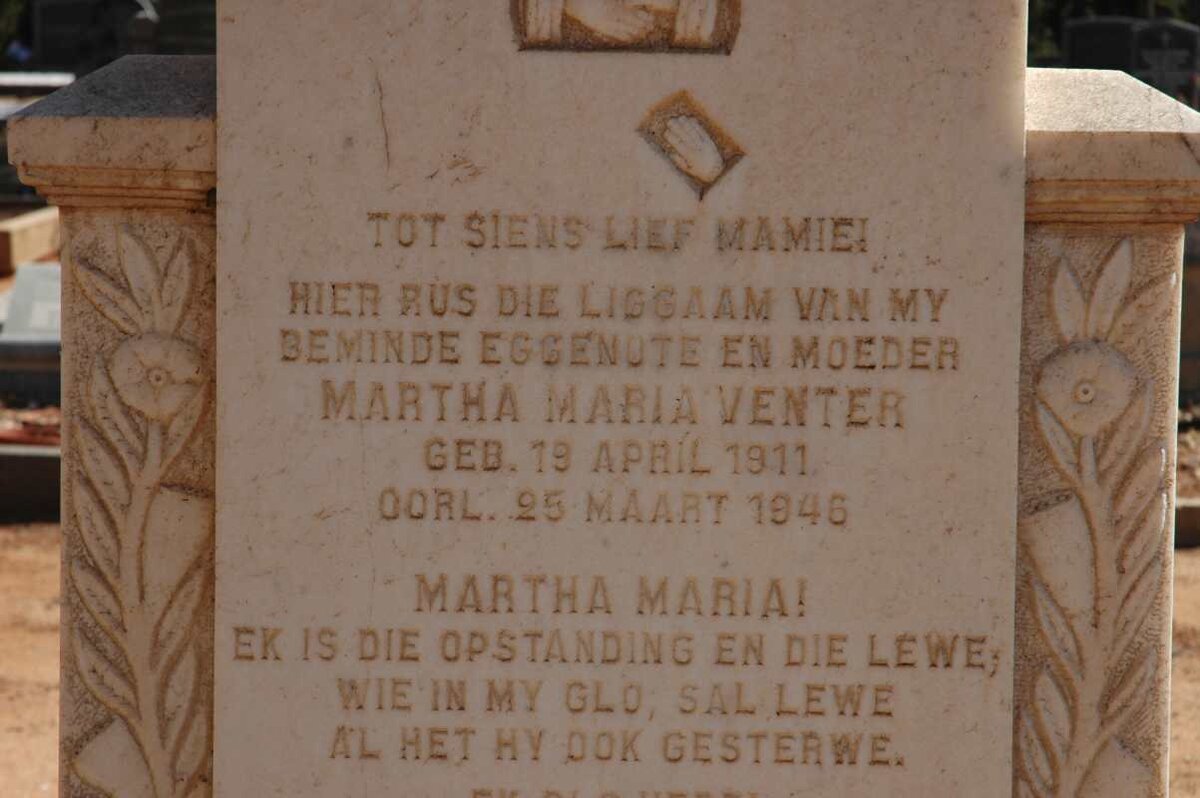 VENTER Martha Maria 1911-1946