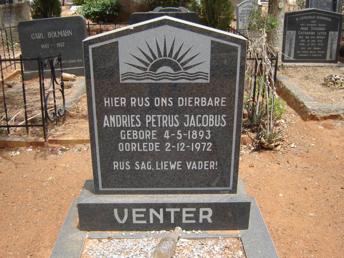 VENTER Andries Petrus Jacobus 1893-1972