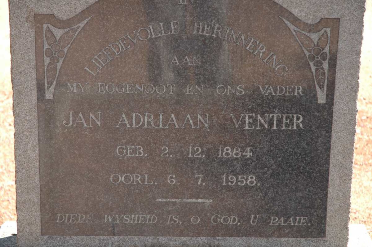 VENTER Jan Adriaan 1884-1958