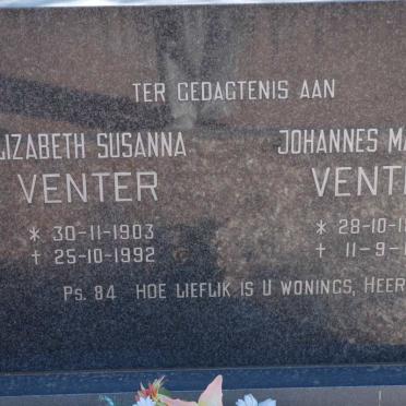VENTER Johannes Martinus 1896-1981 &amp; Elizabeth Susanna 1903-1992