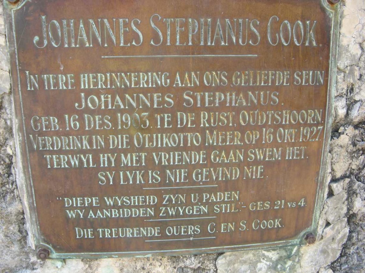 COOK Johannes Stephanus 1903-1927