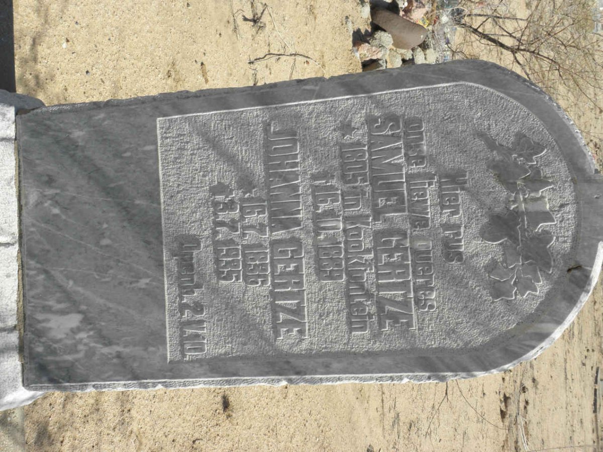 GERTZE Samuel 1805-1889 &amp; Johanna 1836-1935
