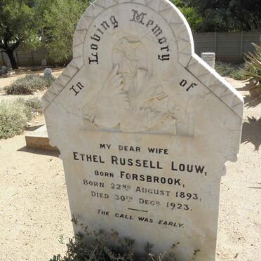 LOUW Ethel Russell nee FORSBROOK 1893-1923