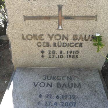 BAUM Lore, von nee RÜDIGER 1910-1985 :: BAUM Jurgen, von 1939-2007