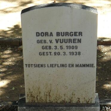 BURGER Dorothea nee VAN VUUREN 1909-1938