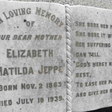 JEPPE Elizabeth Matilda 1863-1939