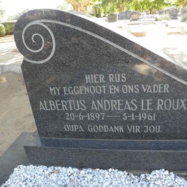 ROUX Albertus Andreas, le 1897-1961 &amp; Johanna Susanna 1903-1985 