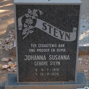 STEYN Johanna Susanna nee STEYN 1891-1978