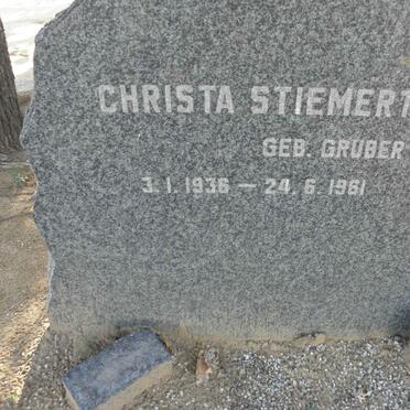 STIEMERT Christa nee GRUBER 1936-1961