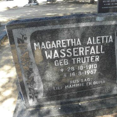 WASSERFALL Magaretha Aletta nee TRUTER 1910-1967
