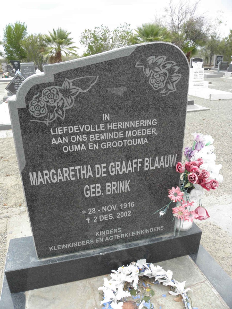 BLAAUW Margaretha De Graaf nee BRINK 1916-2002