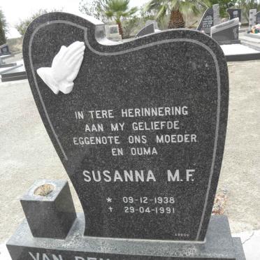 HEEVER Susanna M.F., van den 1938-1991