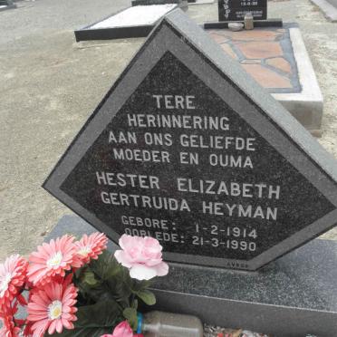 HEYMAN Hester Elizabeth Gertruida 1914-1990