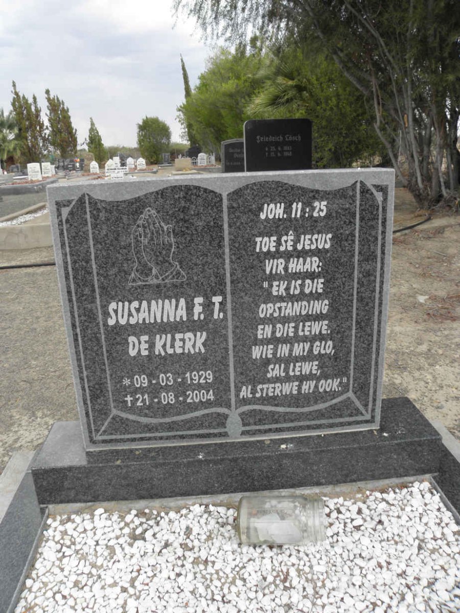 KLERK Susanna F.T., de 1929-2004