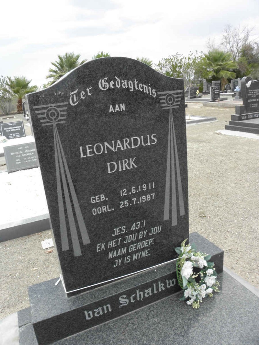 SCHALKWYK Leonardus Dirk, van 1911-1987