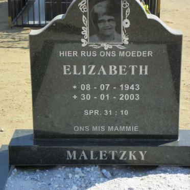 MALETSKY Elizabeth 1943-2003