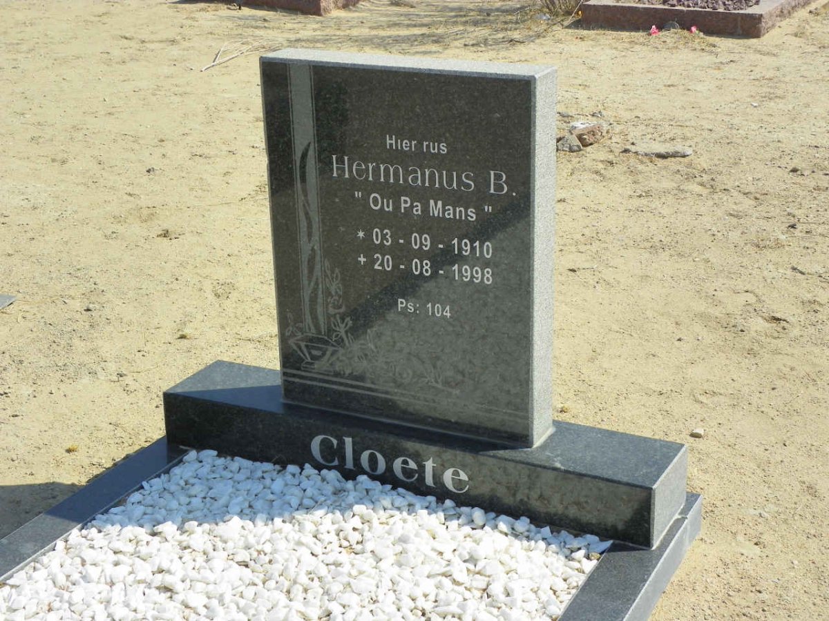 CLOETE Hermanus B. 1910-1998