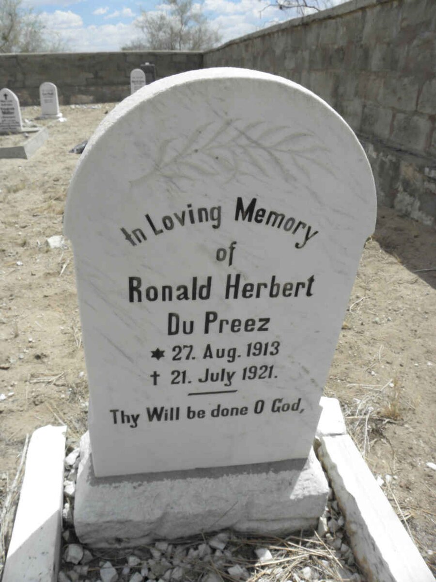 PREEZ Ronald Herbert, du 1913-1921