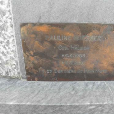 KUTZNER Pauline nee HÄLBICH 1903-2001