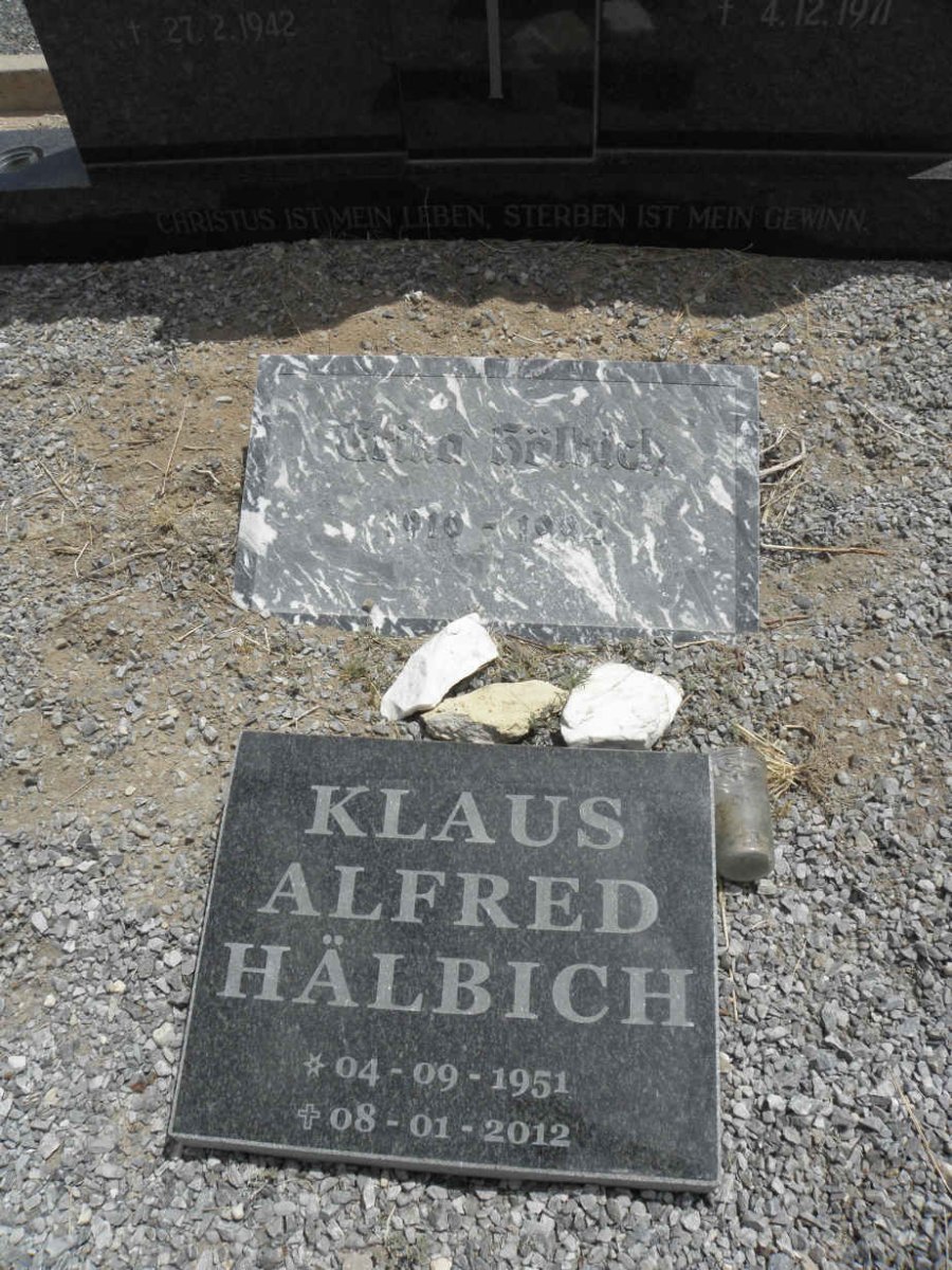 HÄLBICH Erica 1910-19?3 :: HÄLBICH Klaus Alfred 1951-2012