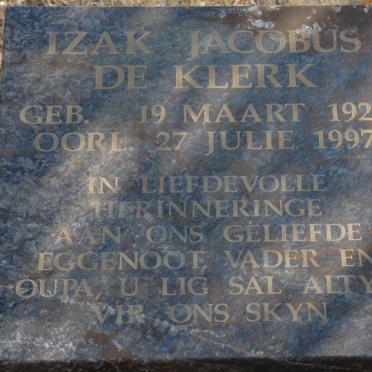 KLERK Izak Jacobus, de 1928-1997