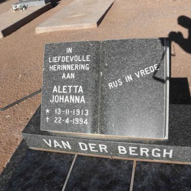 BERGH Aletta Johanna, van der 1913-1994