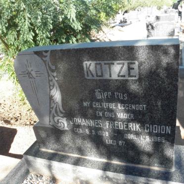 KOTZE Johannes Frederik Gideon 1909-1966