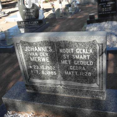 MERWE Johannes, van der 1902-1985