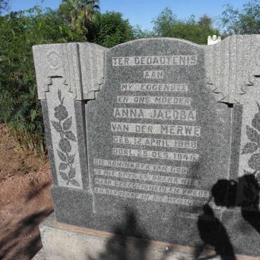 MERWE Anna Jacoba, v.d. 1888-1946