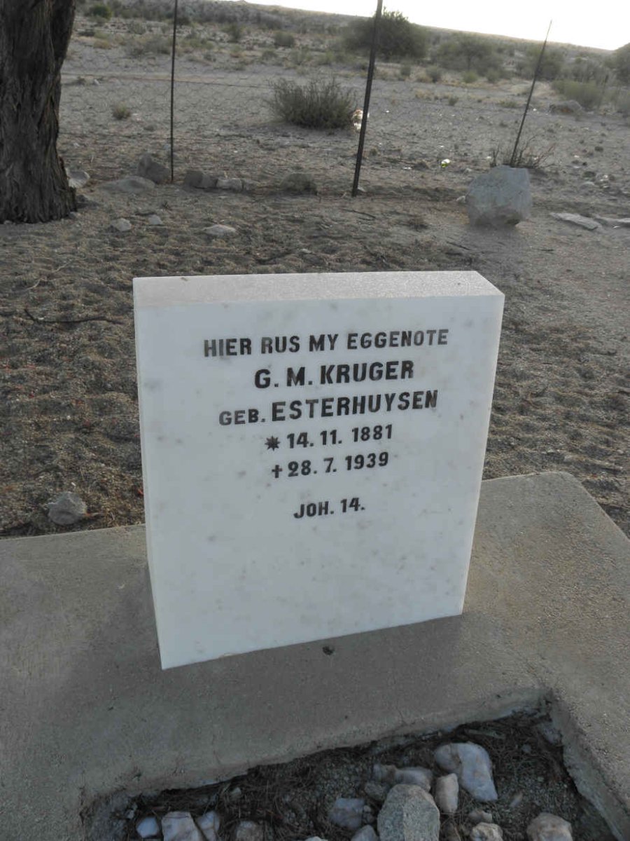 KRUGER G.M. nee ESTERHUYSEN 1881-1939