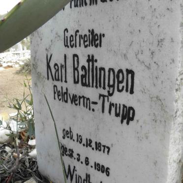 BATTINGEN Karl 1877-1906