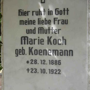 KOCH Marie nee KOENEMANN 1886-1922