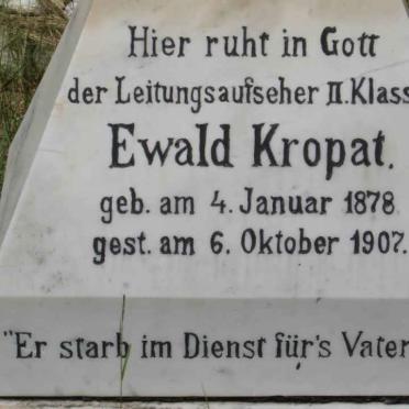 KROPAT Ewald 1878-1907