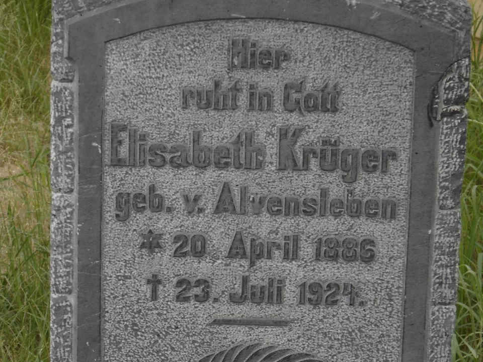 KRÜGER Elizabeth nee VON  ALVENSLEBEN  1886-1924