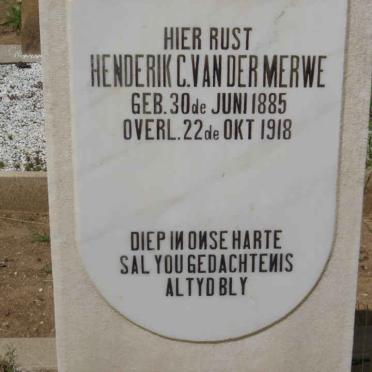 MERWE Hendrik C., van der 1885-1918