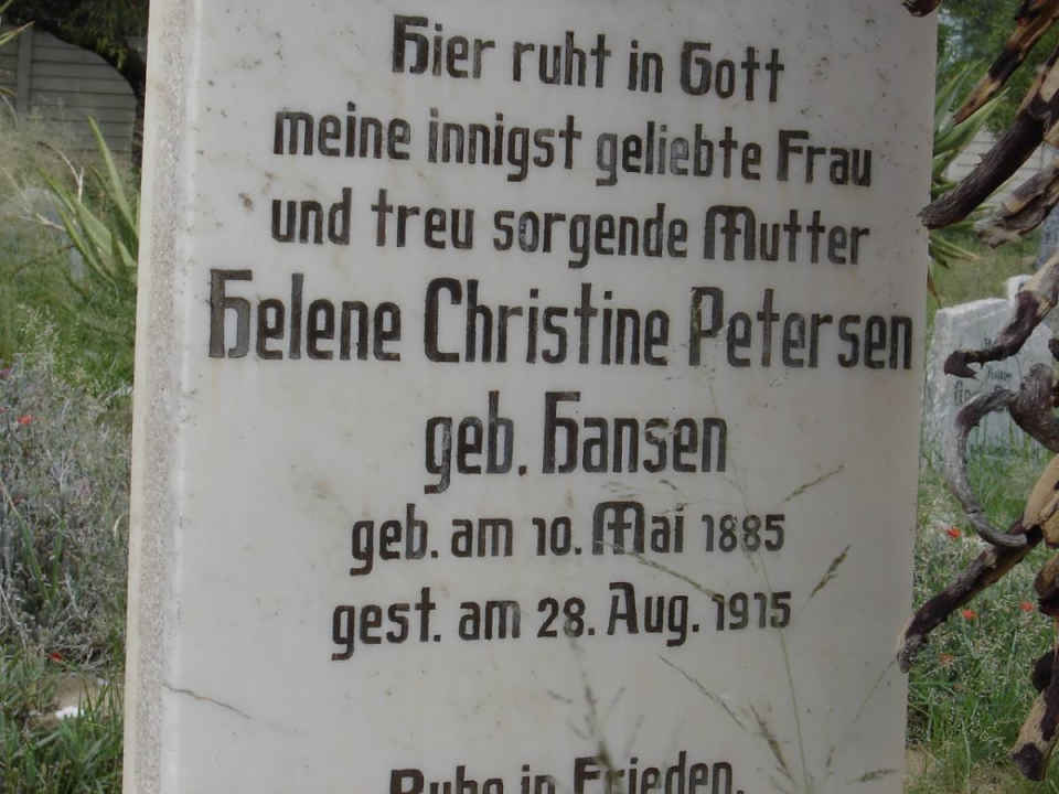 PETERSEN Helene Christine nee HANSEN 1885-1915